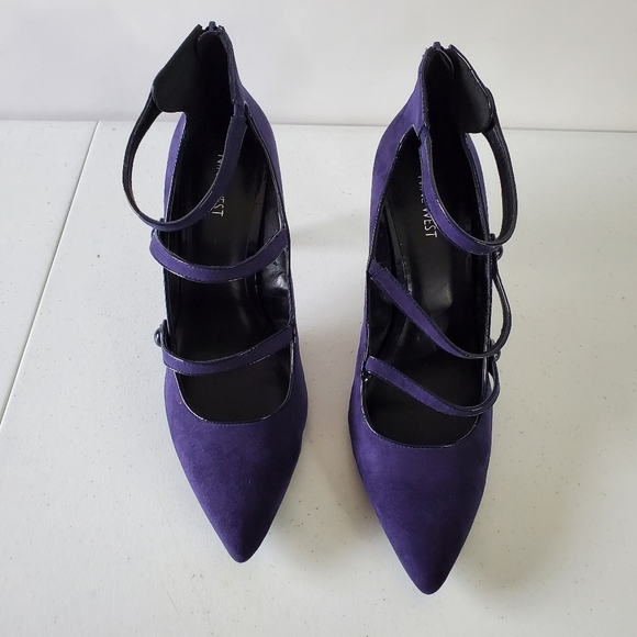 Nine West Jevneo Strappy Pumps Size 12 High Heel Back Zip Shoes Stiletto - Picture 6 of 16